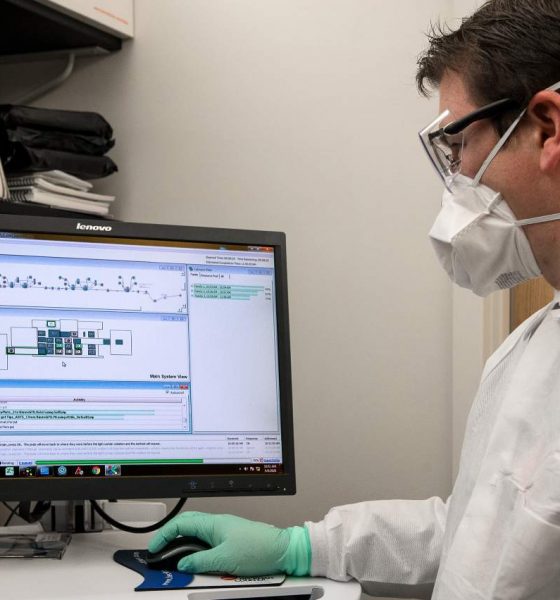 medical professional using a computer