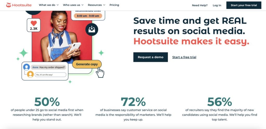 hootsuite home page