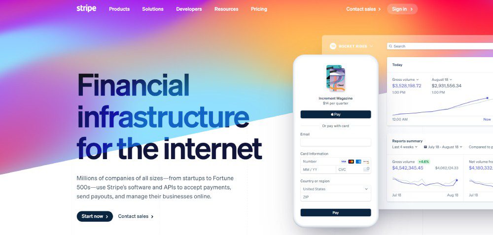 stripe website