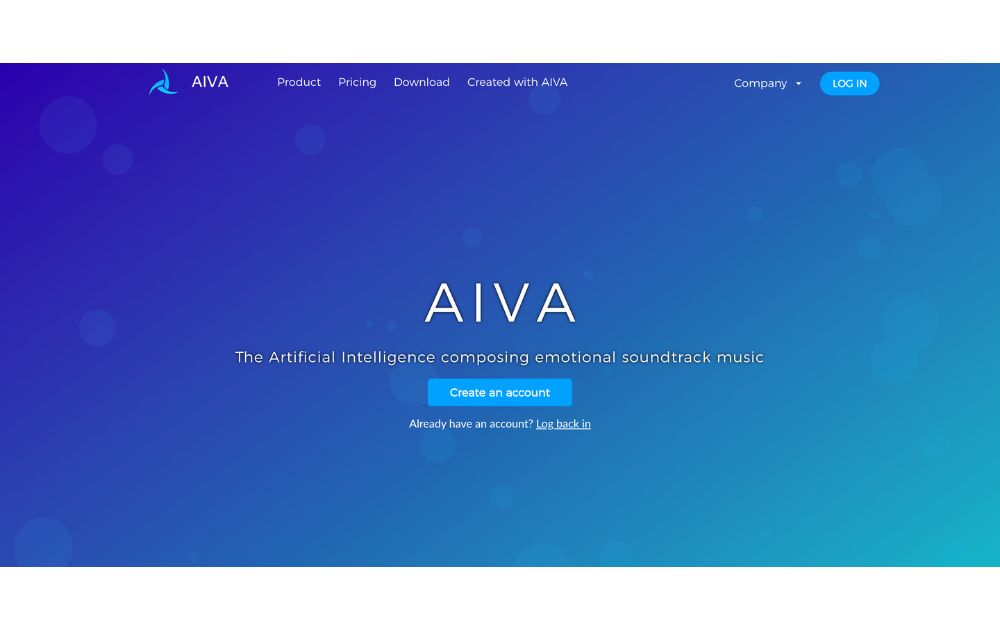 aiva website screenshot