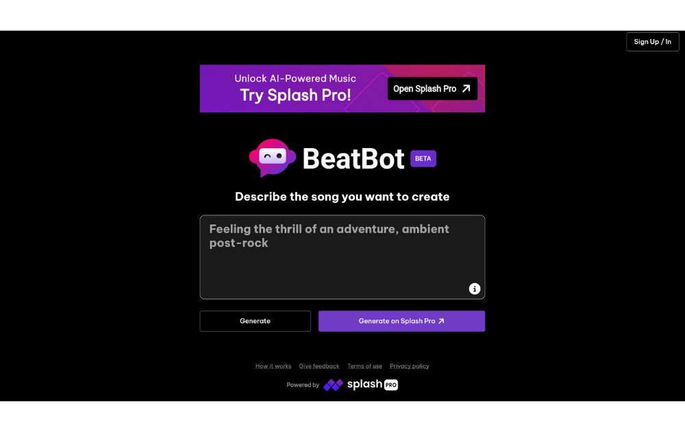 beatbot website screenshot