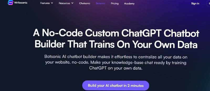 botsonic ai page
