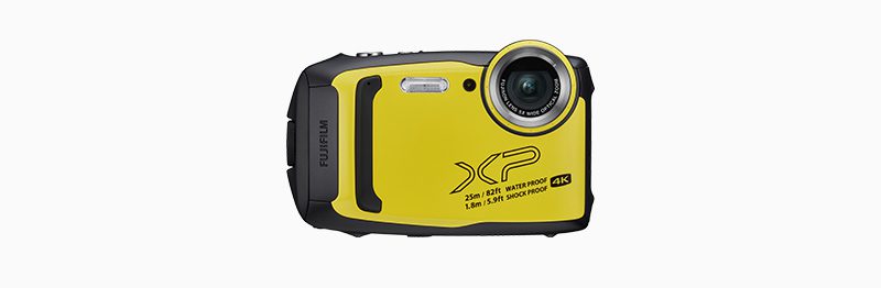 yellow fujifilm camera