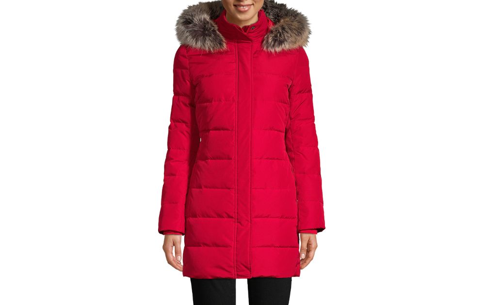 red women's winter coat