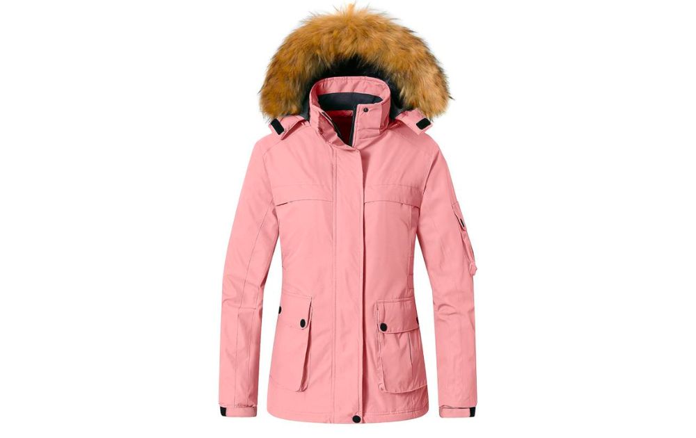 pink ski jacket