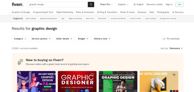 fiverr graphic design page