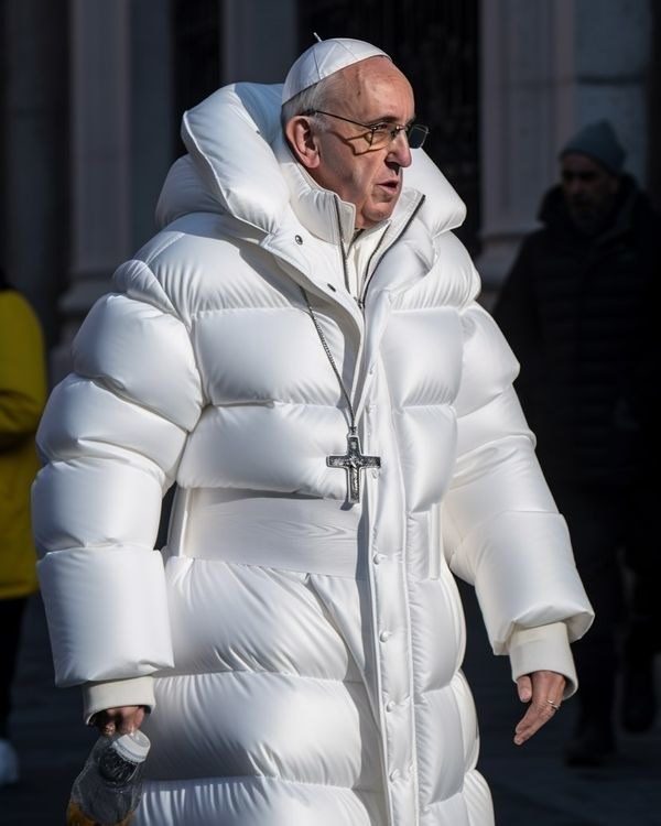 pope francis puffer jacket AI