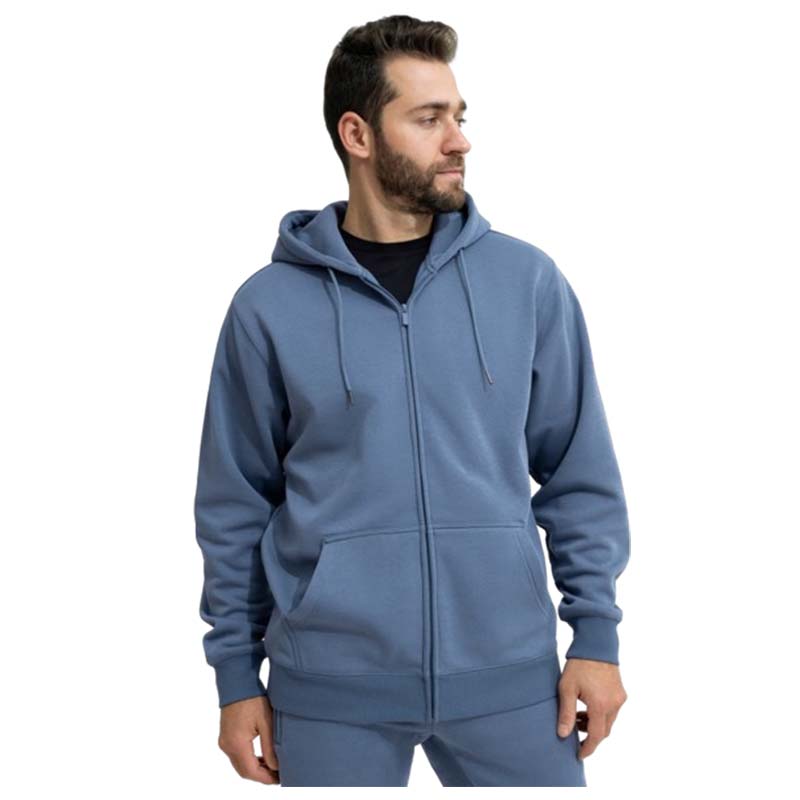 blue swet tailor zip hoodie