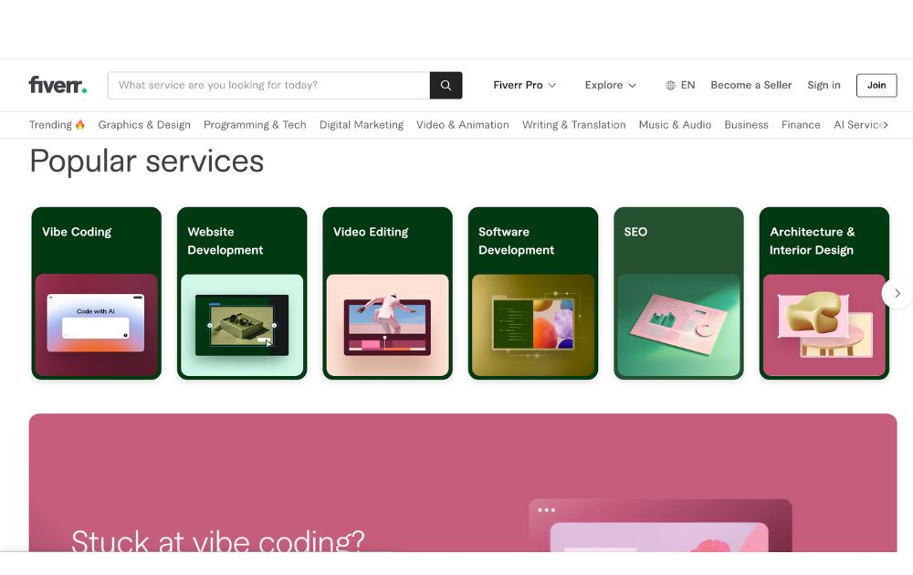 Fiverr vs Canva vs Penji Fiverr features