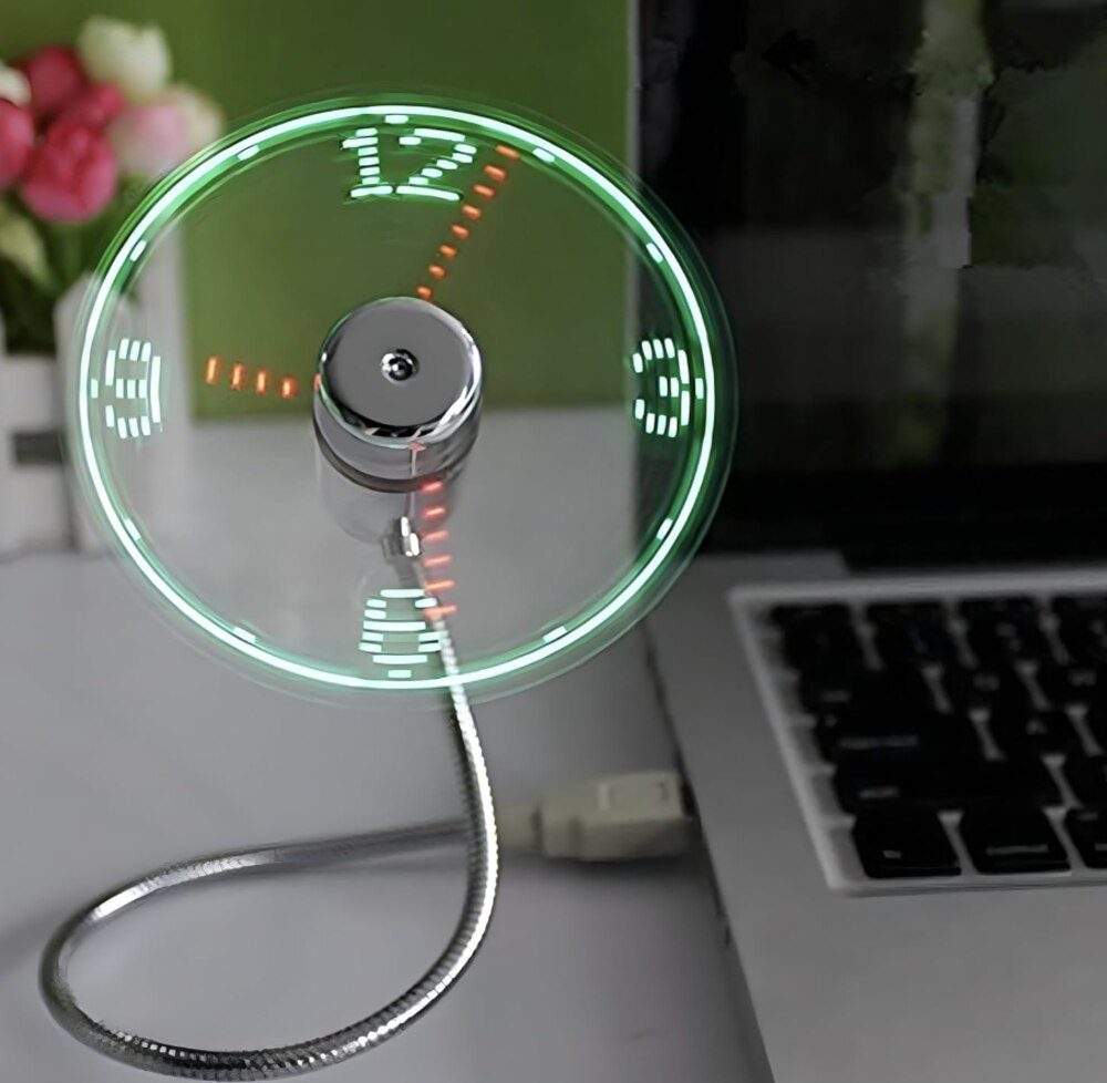 onxe led usb clock fan