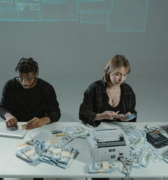 a man and a woman scamming
