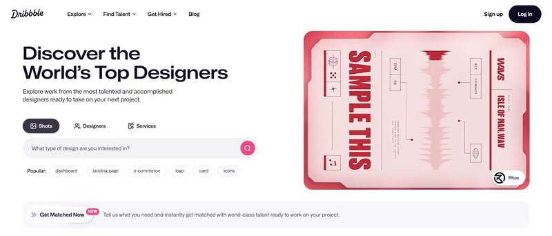 Dribbble: Hire graphic designer