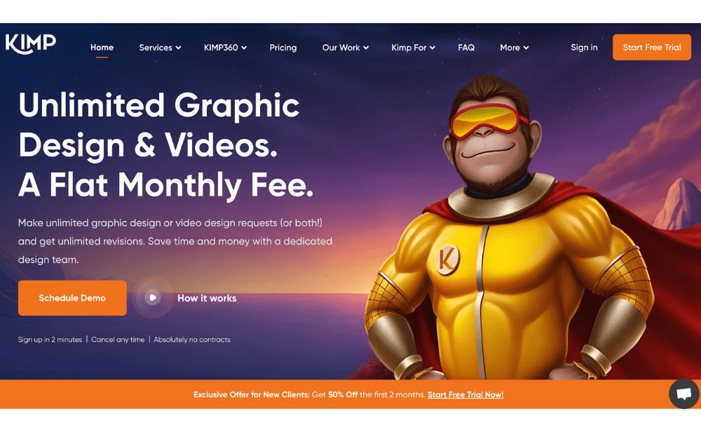 Kimp: unlimited graphic design services